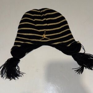 Jordan Black and Gold Striped Kids Hat